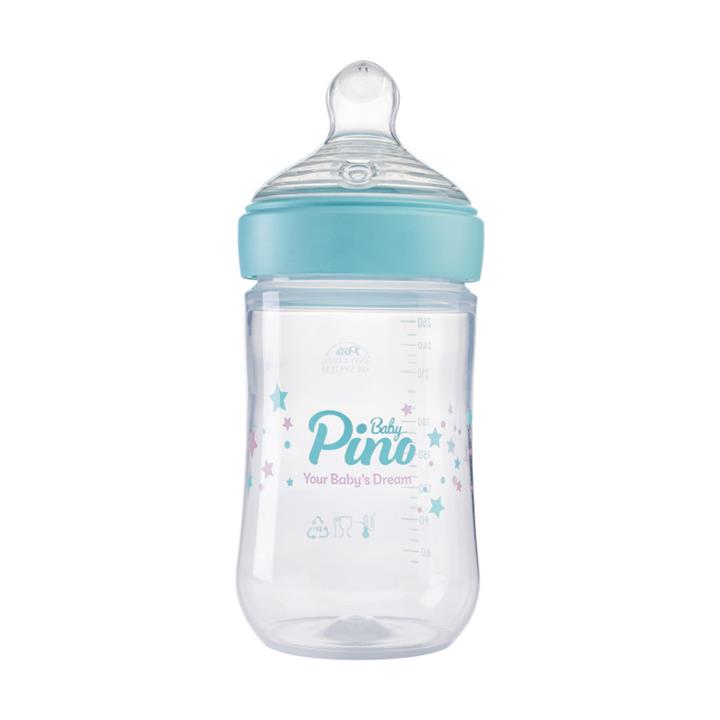 شیشه شیر پینو بیبی مدل Natural sense کد M6-18 ظرفیت 260 میلی لیتر Pino Baby Natural sense M 6-18 baby bottle 260ml